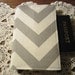 Passport Cover - Chevron Ash Gray Zig Zag Holder Mustard lining