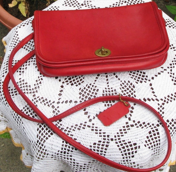 coach small red bag