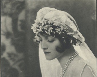 The Bride, Art Deco, Monochrome Portrait in Photogravure by Hugh Cecil, 1926, Book of Beauty