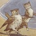 Vintage Print, 1950's, Jumblies, Owl, Pussy Cat, Moon, Edward Lear, Nonsense, Verses, Children's Book Illustration, For Framing, Nursery