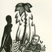Black Girl, Old Man, Crocodile, Vintage Print from Woodcut by John Farleigh, Art Deco, Nouveau, Suitable for framing.