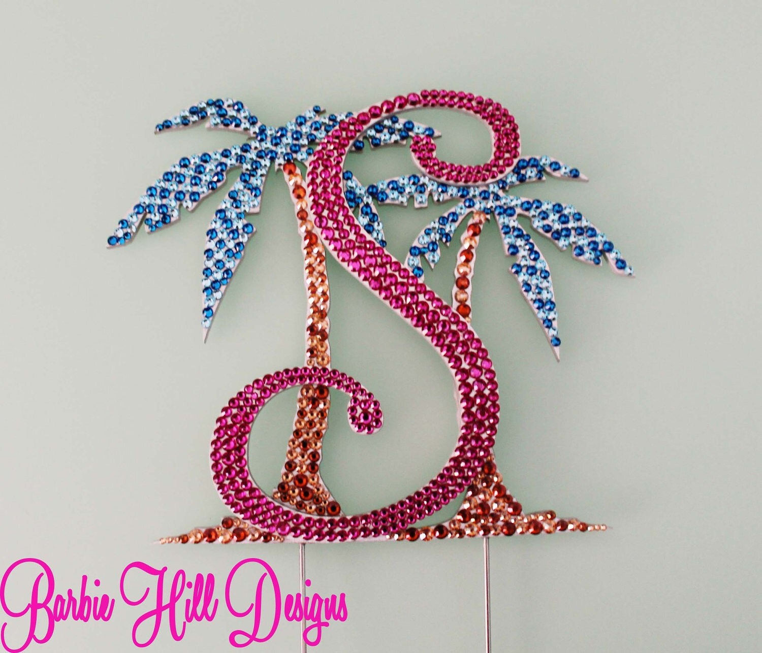 6 Crystal Palm Tree Cake Topper