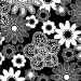 Black Flower Power from Color Principle Studio - SPECIAL PRICE for ONE yard cuts
