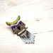 Owl Totem - Hand painted Chevron Seed Bead Pin