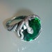 Reserved for Brooke emerald snake unique mod artsy groovy snake ring