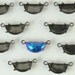 12 pcs 12x6 mm Antique Silver Brass pronged Settings 2 Ring M-15