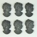 6 pcs 24x15 Profile Matte Hemitite Cameo Vintage Glass Cabochon and Pendant S-68-3