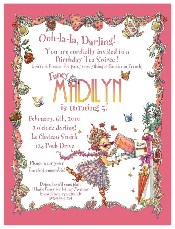 Items similar to Fancy Nancy Tea Party Invitation - DIGITAL or PRINTED ...