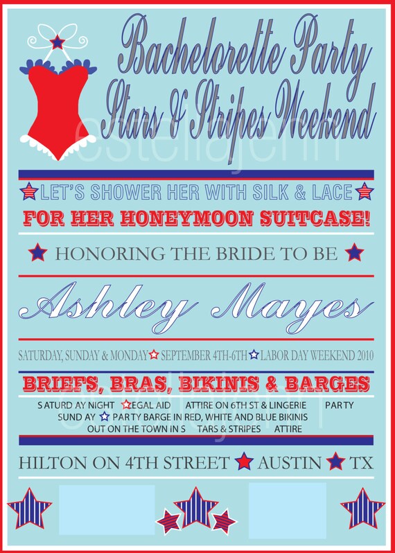 red white and blue bachelorette party