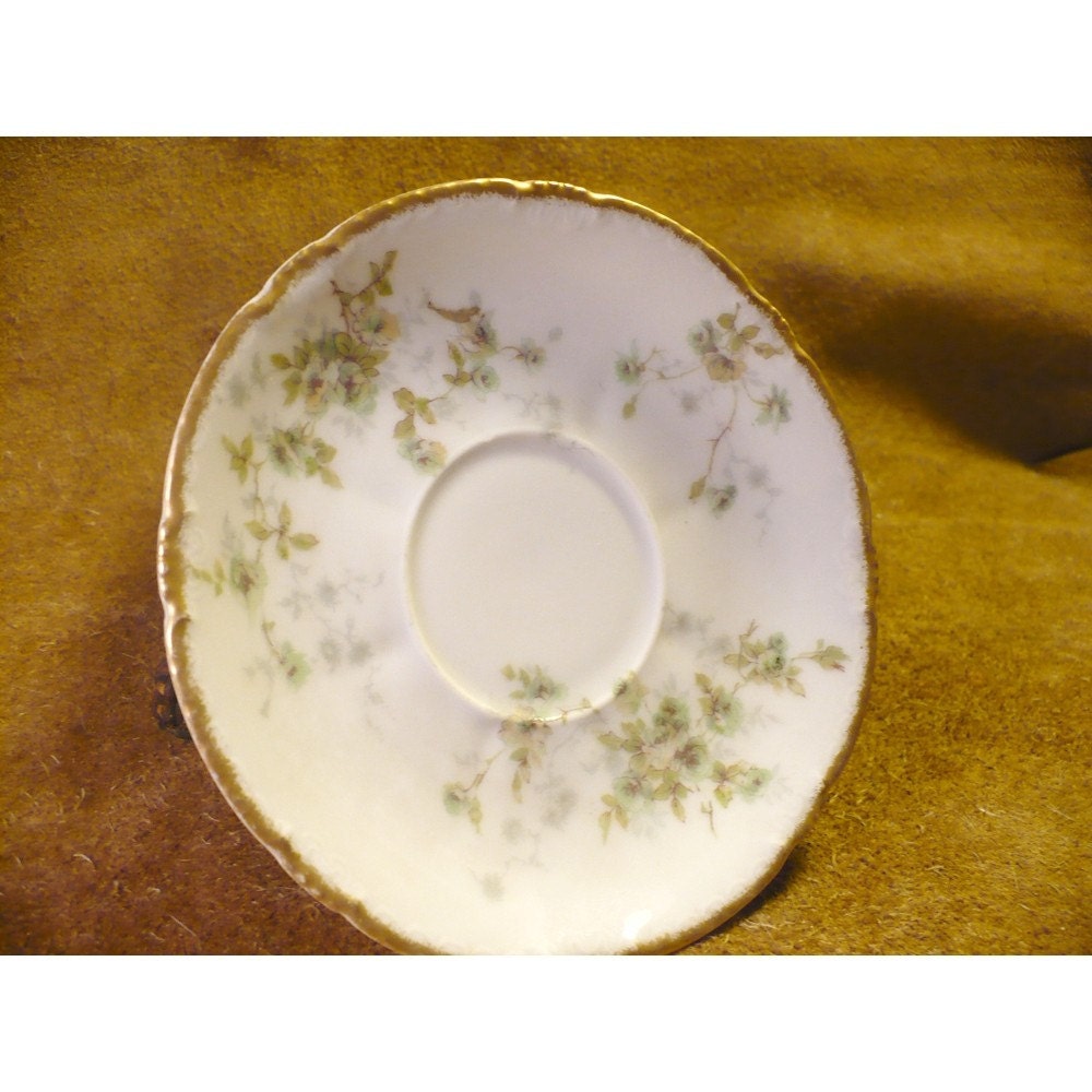 Haviland Limoges Green Floral Saucer by 4GetMeNotTreasures on Etsy