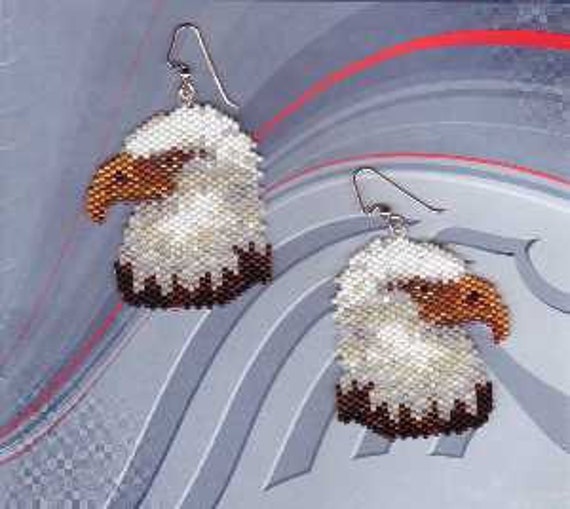 Items similar to Bald Eagle Portrait Beaded Earrings on Etsy