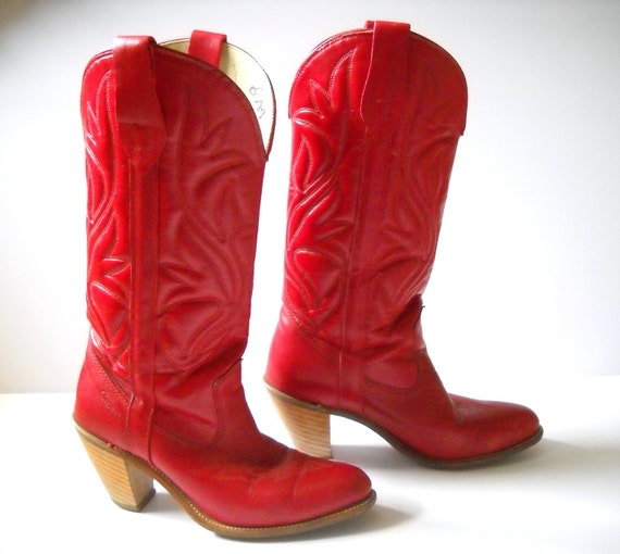 Vintage Red Cowgirl Boots FREE SHIPPING