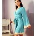 bamboo robe with cotton eyelet lace trim - ready to ship - sale - sample - size small