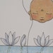Jizo Water Lily - Original Drawing ACEO