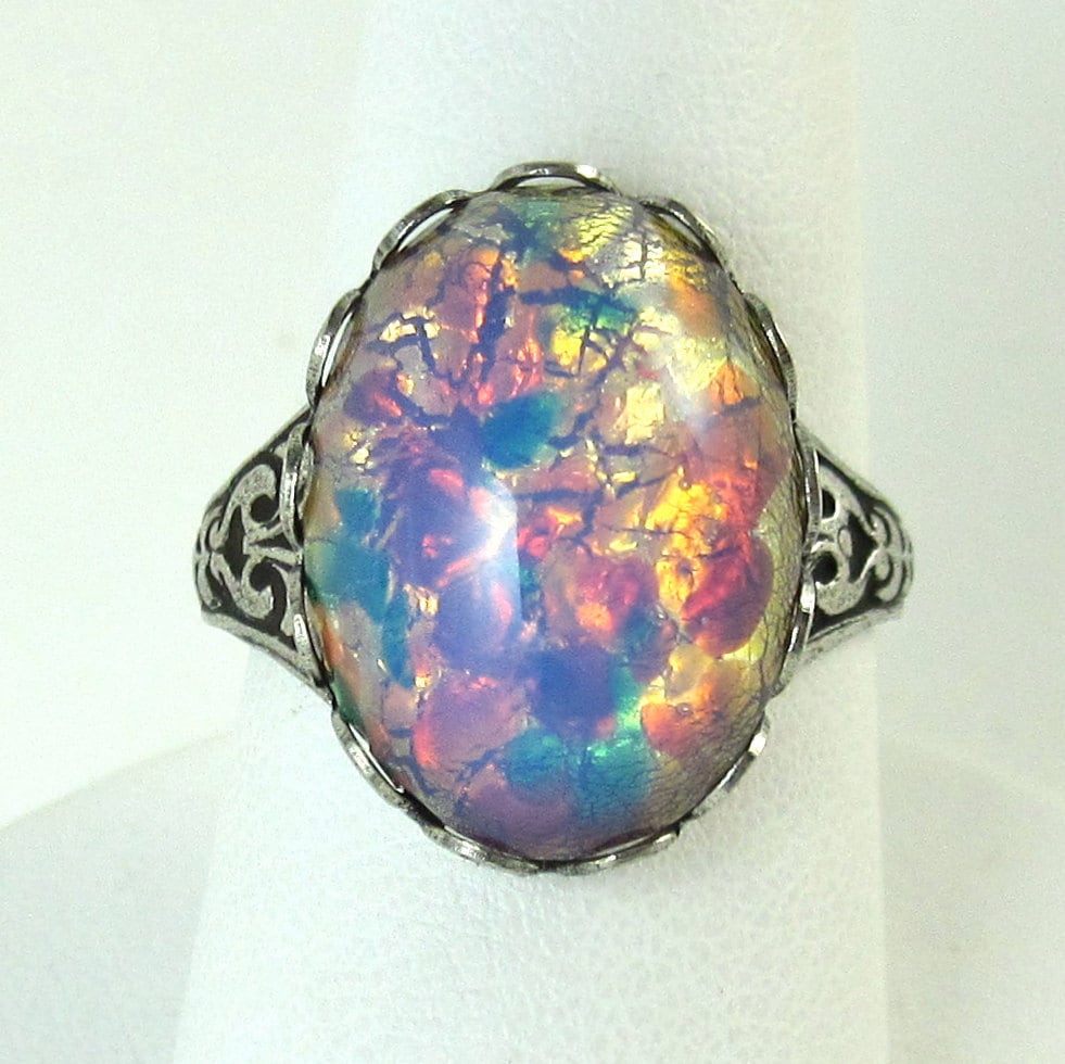pink opal stone ring