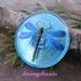 Glistening Dragonfly Czech Glass 31mm Button, Pendant