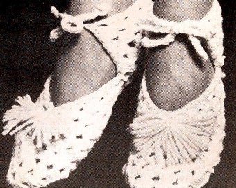 Granny Slippers Vintage Crochet Pattern,slipper pattern,crochet pattern, vintage pattern