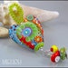 MICHOU Anderson Lampwork Jewelry - Heart glass pendant in red and green "Happy go Lucky"