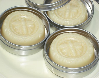 FREE SHIPPING -Shea Butter/Cocoa Butter "Honey Almond" Scented Body Bar / Lotion Bar / Honey Bee Design / Solid Lotion