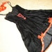 Costume vintage Saloon show girl woman black velvet mini dress red trim headpiece sz. 4