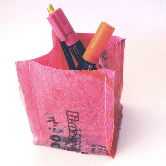 Items similar to Recycled Plastic Pencil Box Back to School Salmon