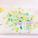 Vintage floral sheet. Twin Flat sheet. Bouquet of flowers. Pink, orange, green, yellow and purple.