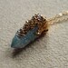 Gold Dipped Druzy Kyanite Point and Gold FIlled Chain Necklace