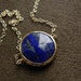 Lapis Vermeil Coin and Gold Filled Suspension Necklace 14kt