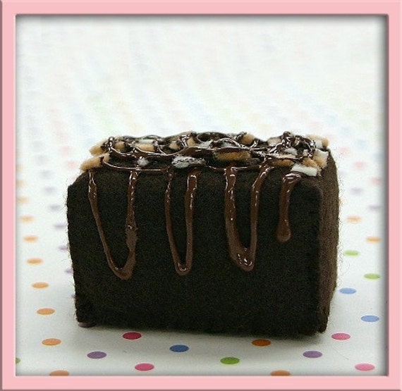 Wool Felt Play Food Chocolate Cake Waldorf Inspired