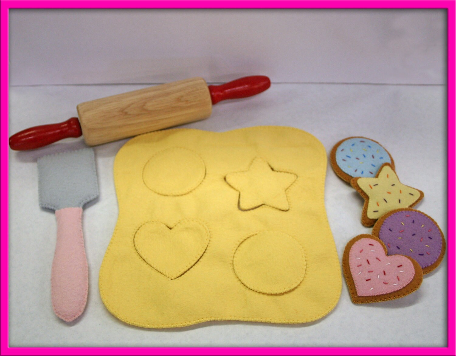Wool Felt Play Food Cookie Dough Baking Set