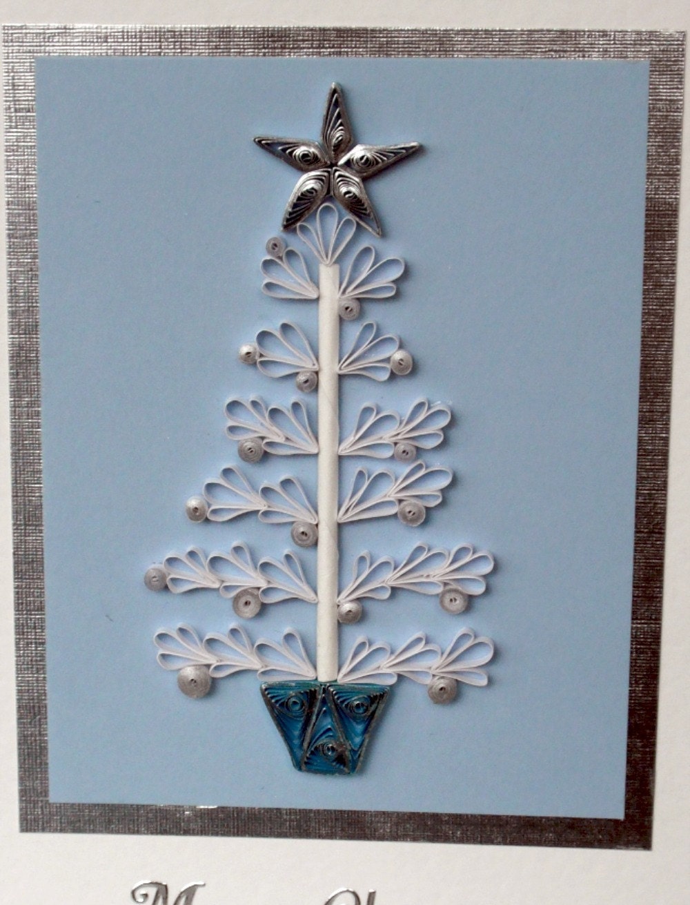 Quilled Christmas card paper quilling tree handmade