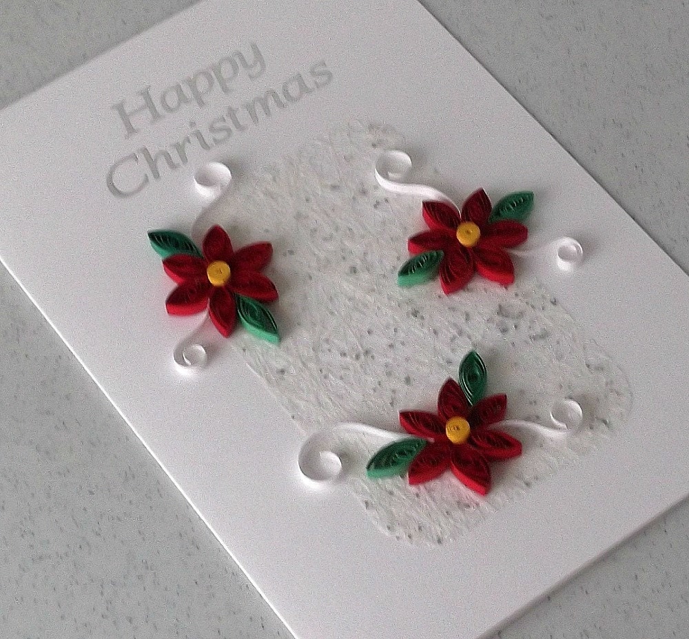 Quilled Christmas card handmade paper quilling