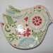 Ceramic bird tea bag holders small spoon rest set of 2