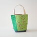 Mini Tote, Green & Pink with Hearts