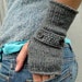 dark oxford grey hand knit fingerless sleeve gloves - available in more colors