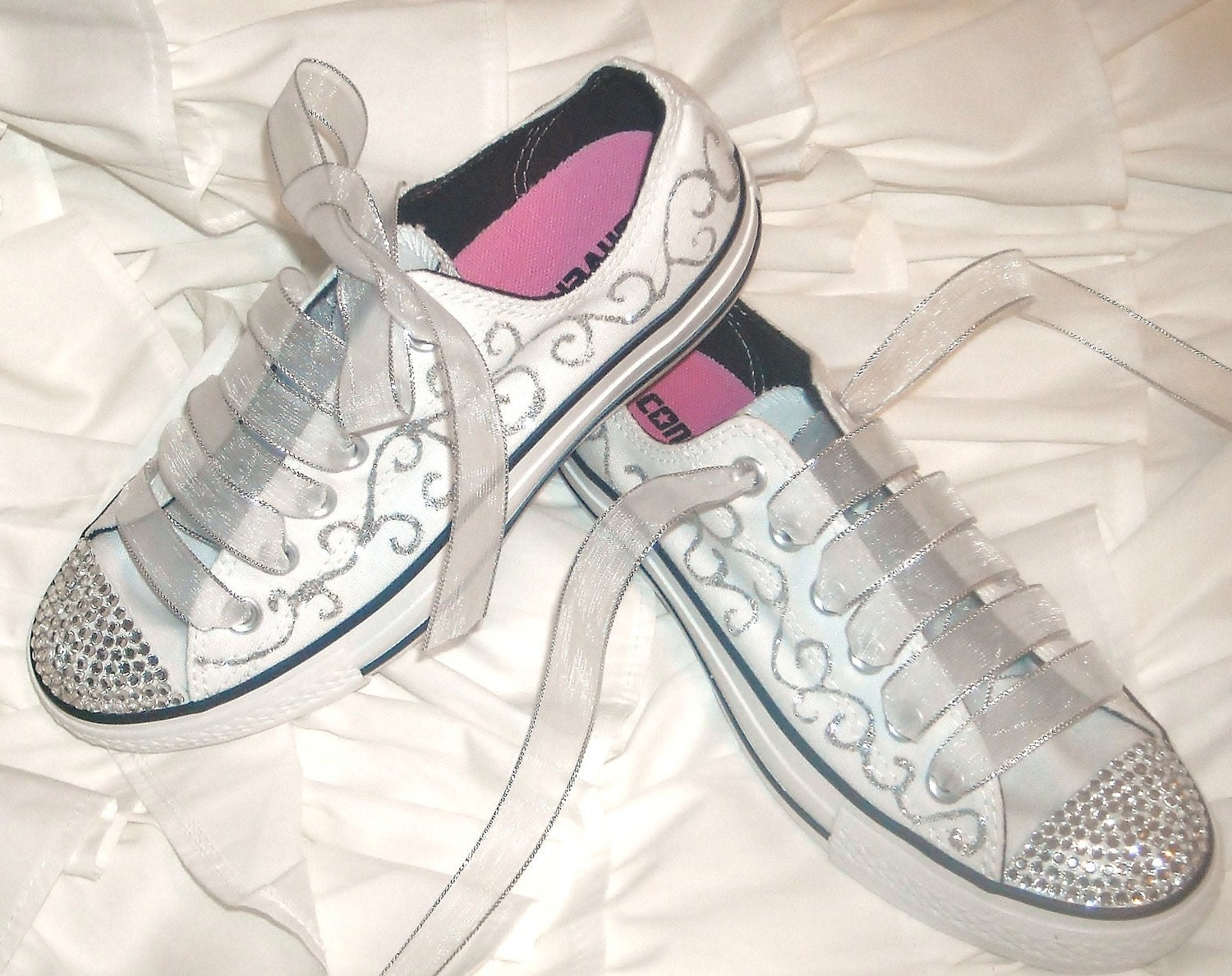 Custom order for cecisue Wedding Converse Sneakers