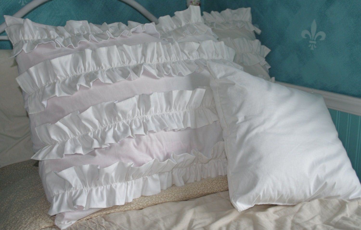 Ruffle Euro Sham by PaulaAndErika on Etsy