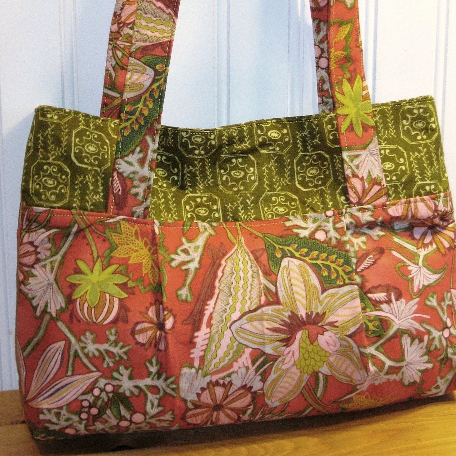 Cotton Fabric Purse Small Cotton Handbag Floral Print Bag
