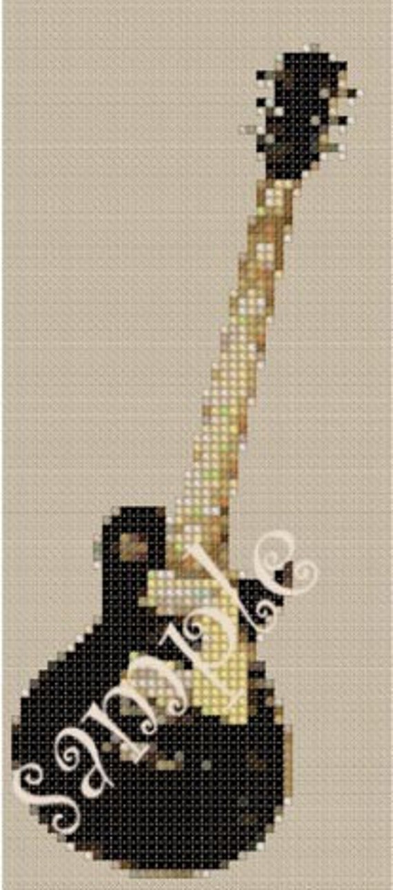 ELECTRIC GUITAR CROSS STITCH CHART EASY by everythingstitches