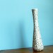Mid Century Fat Lava Style White and Gold Mottled Ceramic Bud Vase