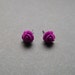 Purple Flower Earrings. Posts. Studs. Purple Rose Earrings. Flower Girl Jewelry. Little Girl.