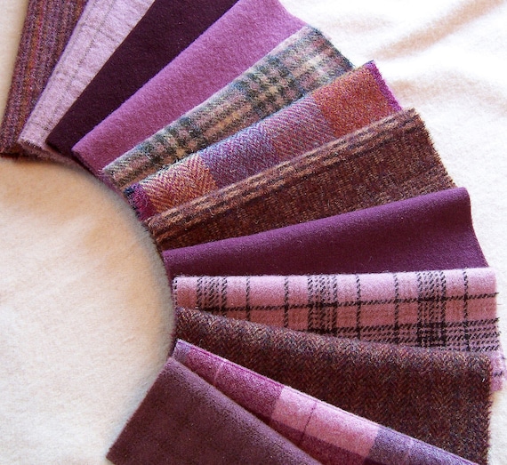 Hand Dyed Felted Wool for Applique Penny Rugs Sewing