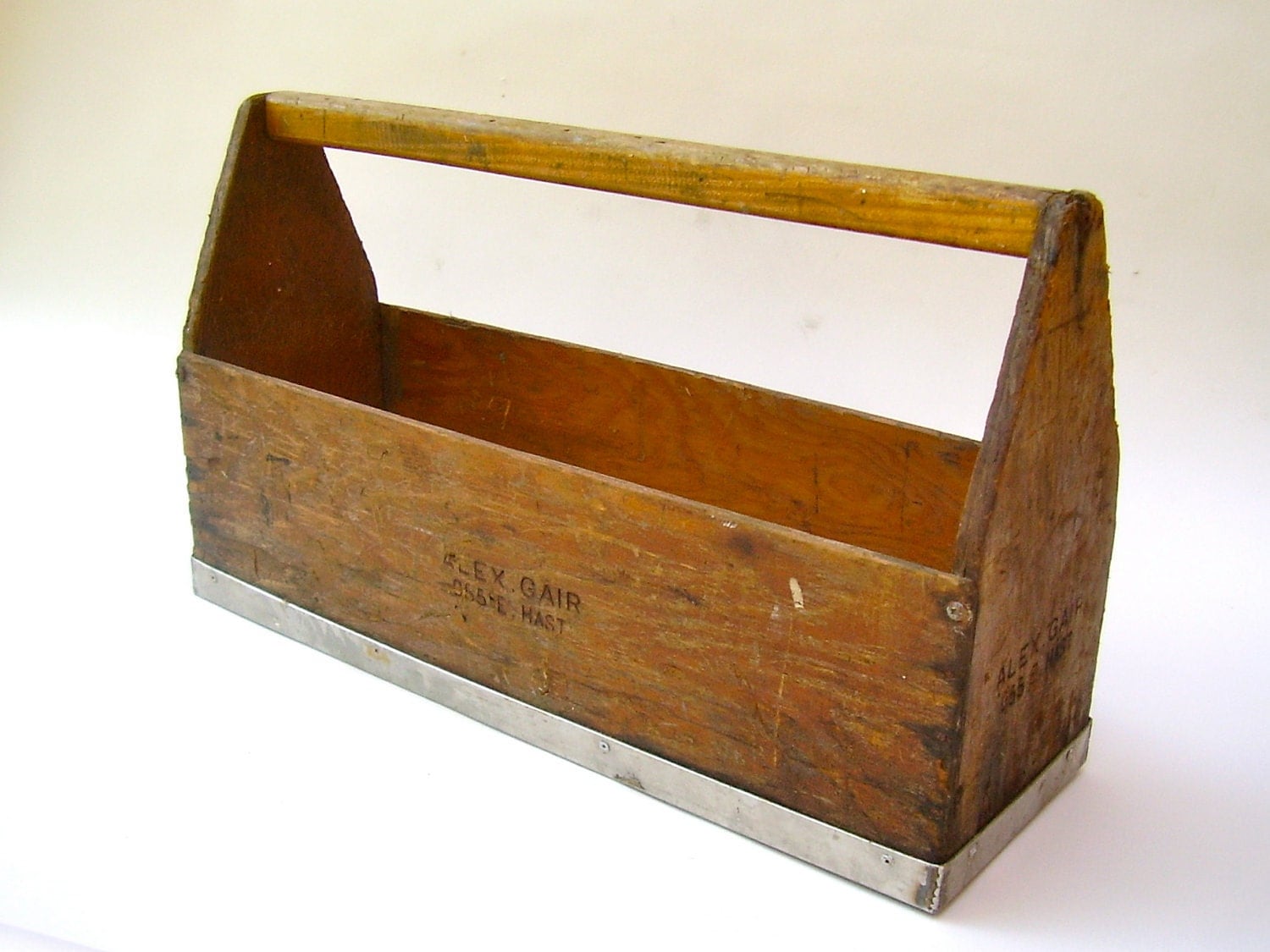 VIntage Wooden Tool Box Tote