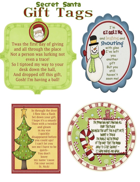 Secret Santa Gift Tag Poem PDF File