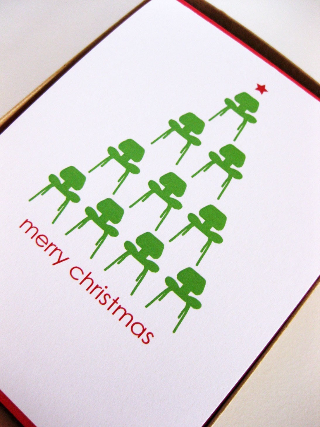 Mid-Century Modern Christmas Card Set of 8 by dodelinedesign