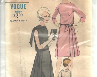 Vintage Vogue 6255 Dress sz 12 FF RARE 1960s