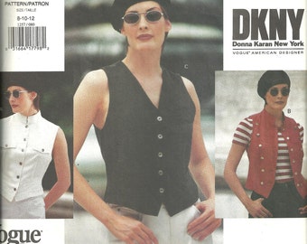 Vogue 1257 DKNY Vest three styles sz 8 10 12 year 1993