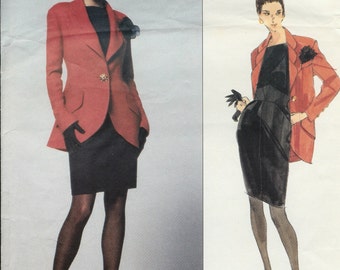Vintage Vogue 2788 Karl Lagerfeld Paris Original 1991 Jacket Skirt Size 8 10 12 RARE
