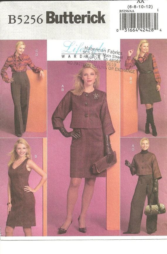 butterick pattern dress jacket blouse b5256 year 2008 size 6 8 10 12 from designersreserve butterick pattern dress jacket blouse b5256 year 2008 size 6 8 10 12 from designersreserve