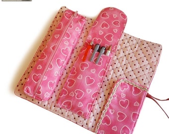 Roll up bag Sewing pattern, makeup bag pattern, cosmetic bag pattern, multifunction roll --- PDF files